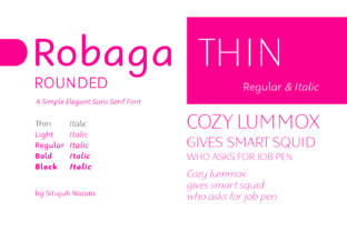 Robaga Rounded Thin: A Smooth Sans Serif Font for Editorial Design and Digital Publishing